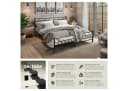 tectake Metallbett Schwarz mit Lattenrost und Stahlgestell Bild 1