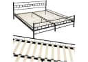 tectake Metallbett Schwarz mit Lattenrost und Stahlgestell Bild 2