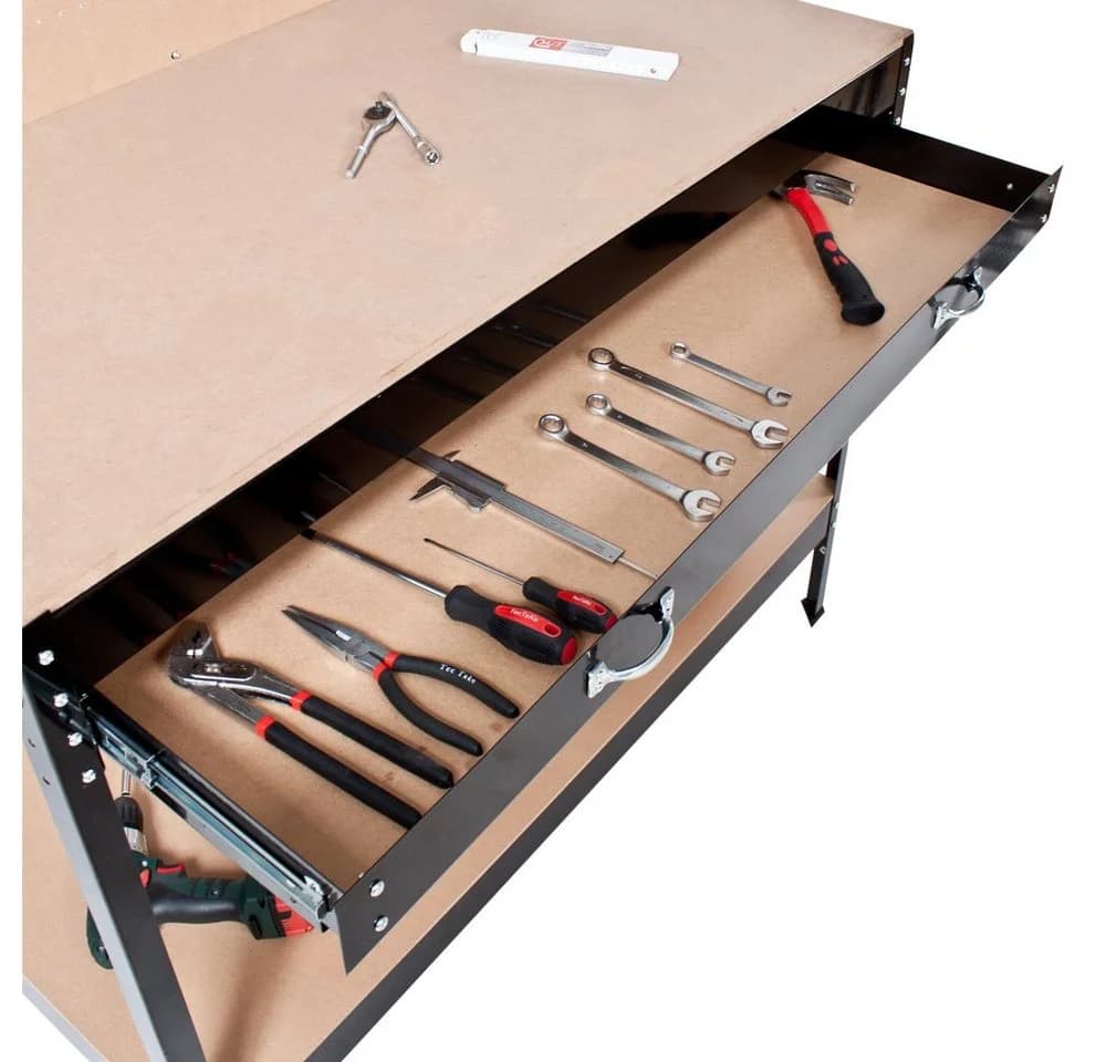 TECTAKE Werkbank Arbeitstisch mit Lochwand und Schubladen - Bild 5