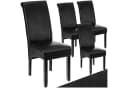 tectake Esszimmerstuhl Set 4 Stuhl Schwarz Kunstleder Massivholz Bild 2