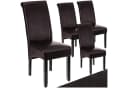 tectake Esszimmerstuhl Set 4 St. Ergonomisch Massivholz Braun Kunstleder Bild 2