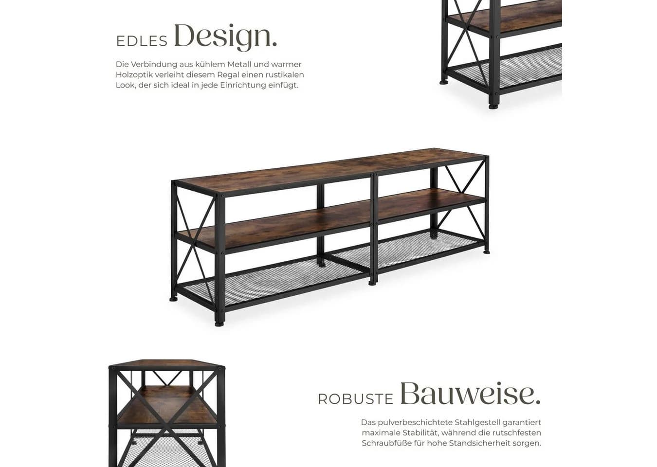 tectake Lowboard TV-Regal Industrial Style - Bild 3