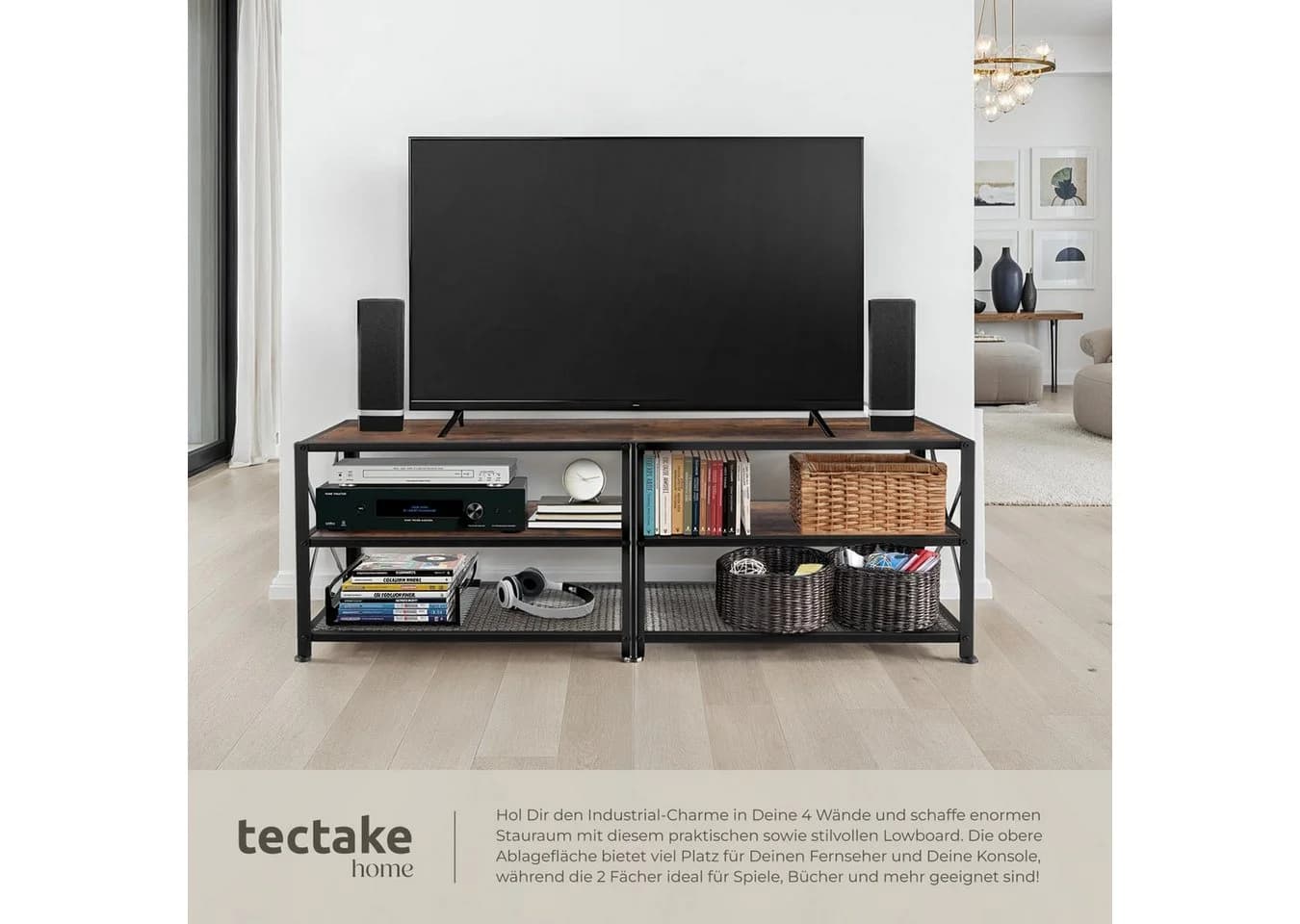 tectake Lowboard TV-Regal Industrial Style - Bild 4