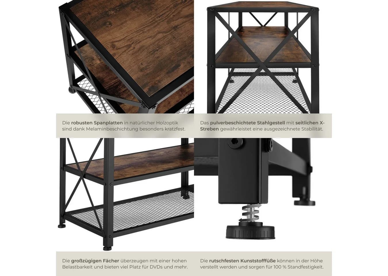 tectake Lowboard TV-Regal Industrial Style - Bild 5