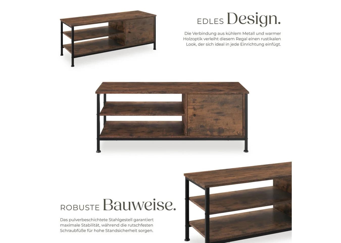 tectake Lowboard TV-Regal Industrial Style - Bild 3