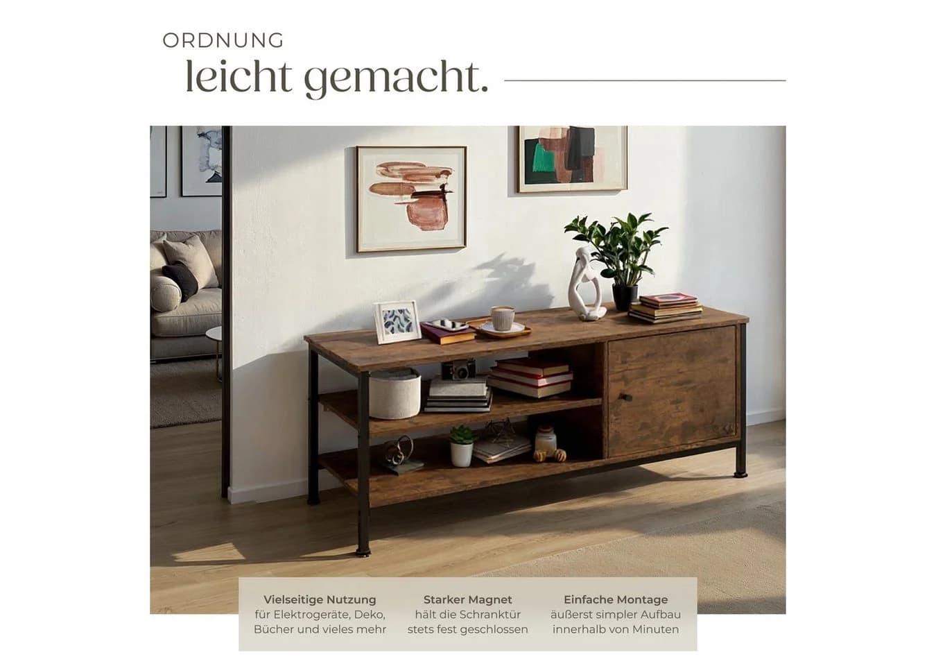 tectake Lowboard TV-Regal Industrial Style - Bild 4