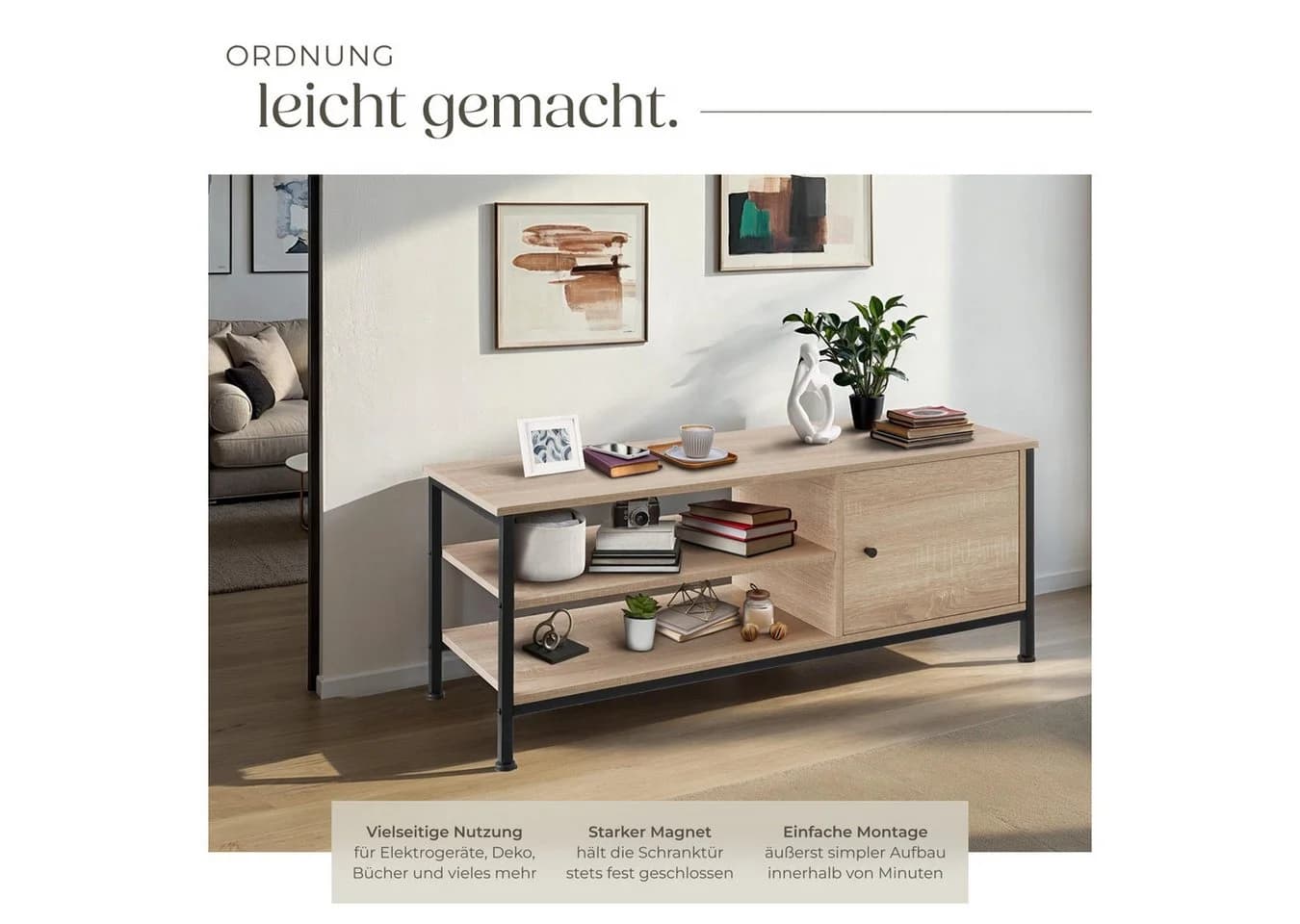 tectake Lowboard TV-Regal Industrial Style - Bild 4