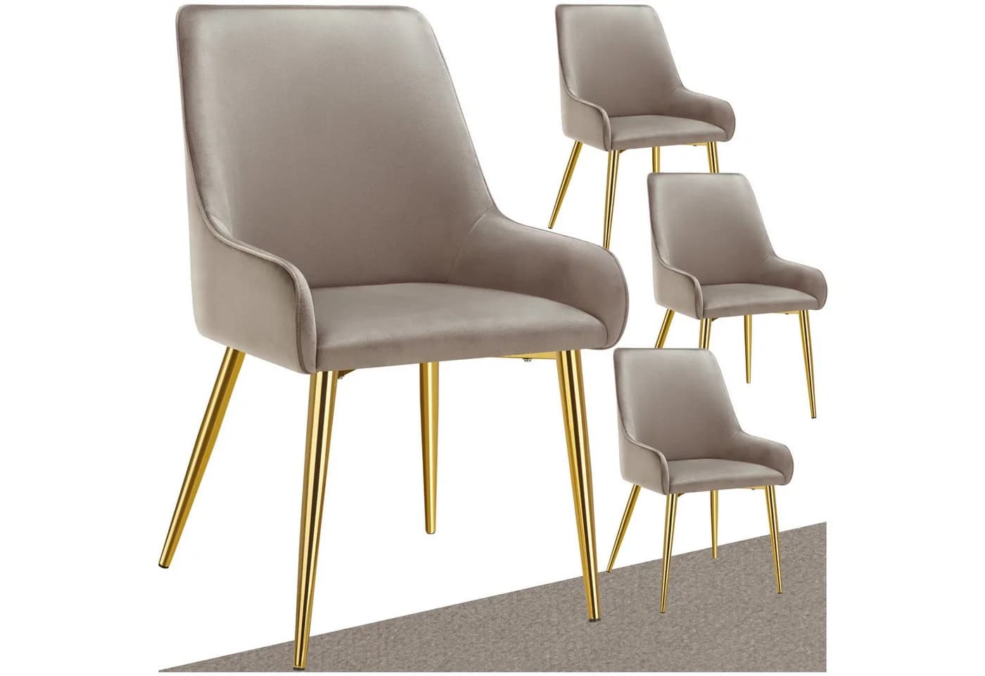 tectake Esszimmerstuhl Avane Samtoptik Ergonomische Formgebung - Bild 2