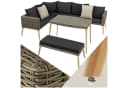TECTAKE Gartenlounge-Set Pula 3-tlg. Rattan Aluminium mit Glasplatte Bild 2