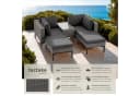 TECTAKE Gartenlounge-Set 5-tlg. Grau Rattan Aluminium mit Glasplatte Bild 1