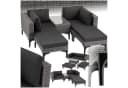 TECTAKE Gartenlounge-Set 5-tlg. Grau Rattan Aluminium mit Glasplatte Bild 2