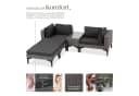 TECTAKE Gartenlounge-Set 5-tlg. Grau Rattan Aluminium mit Glasplatte Bild 3