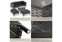 TECTAKE Gartenlounge-Set 5-tlg. Grau Rattan Aluminium mit Glasplatte Bild 5