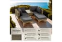 tectake Loungeset Rattan Sitzgruppe mit Sicherheitsglasplatte, schlanke, hohe Beine Bild 1