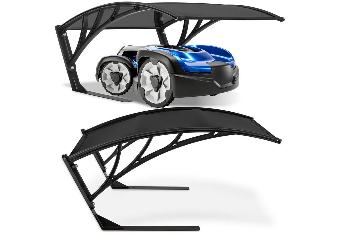 tectake Mähroboter-Garage Rasenmäher-Roboter-Garage, Dach aus UV-beständigem Polycarbonat und Aluminium - Bild 2