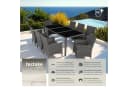 tectake Gartenlounge Menorca 9-tlg. Grau Aluminium Polyrattan mit Glas Bild 1