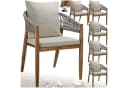 TECTAKE Gartenstuhl Manacor Akazienholz Grau/Beige 6er Set Bild 2