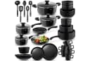 TECTAKE Kochbesteck-Set 45-tlg. Schwarz Steingut & Aluminium Bild 2