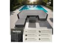 tectake Gartenlounge-Set 8-tlg. Schwarz/Grau Rattan mit Glasplatte Bild 1