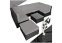 tectake Gartenlounge-Set 8-tlg. Schwarz/Grau Rattan mit Glasplatte Bild 2
