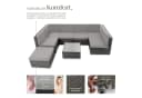 tectake Loungeset Rattan Lounge 8-tlg. Grau mit Kissen Bild 3