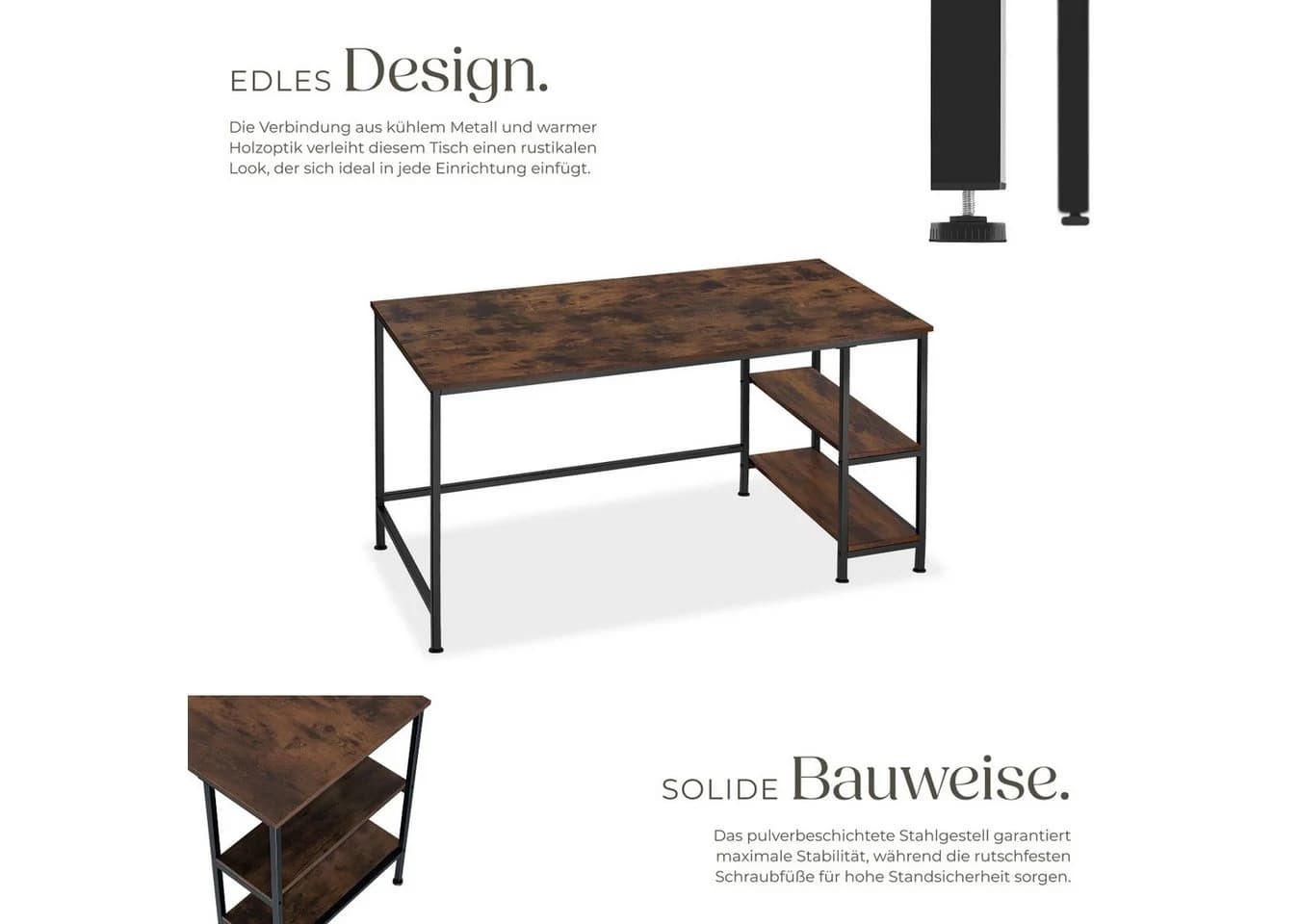 Tectake Computer-Schreibtisch Canton Industrial Style - Bild 3
