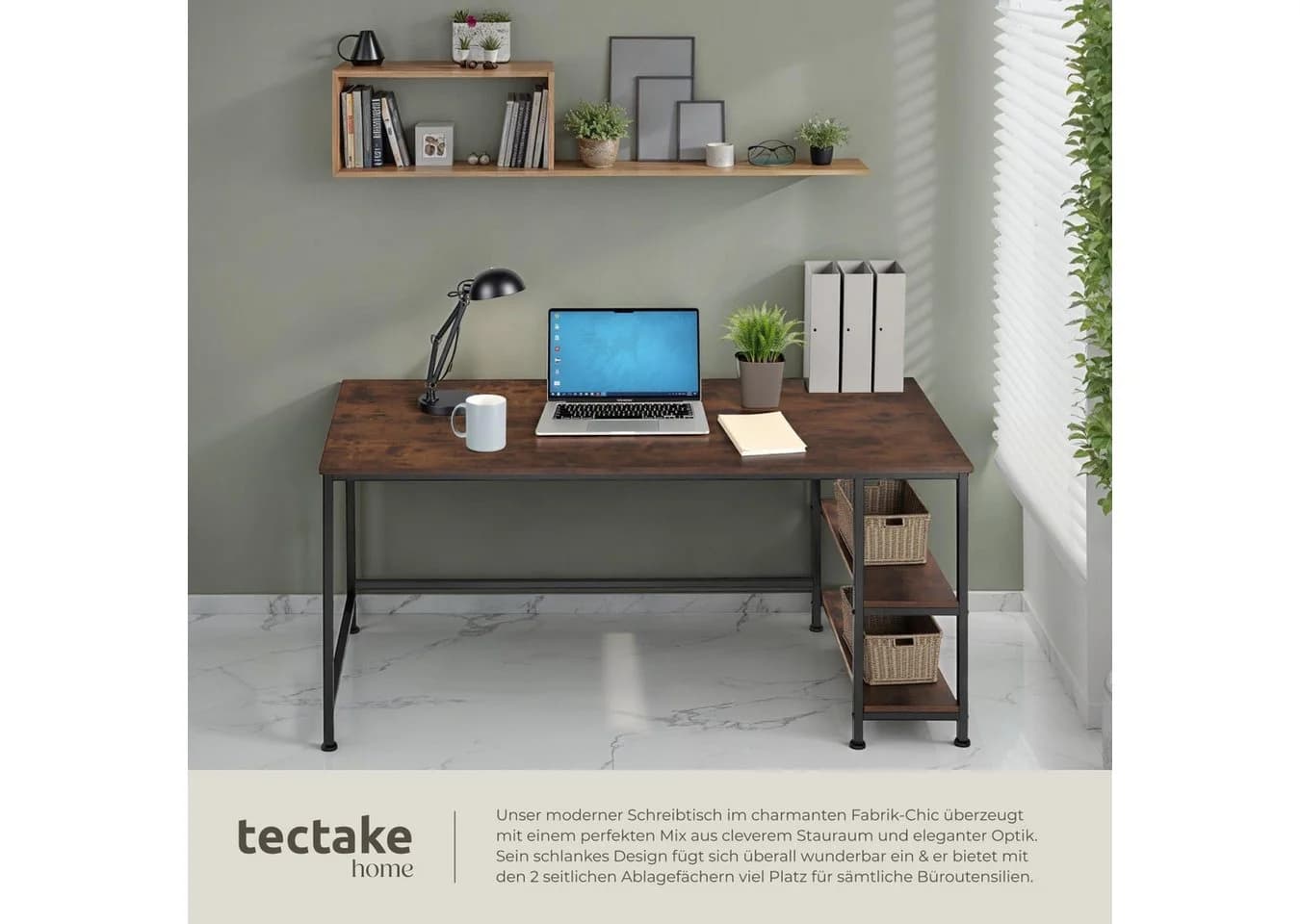 Tectake Computer-Schreibtisch Canton Industrial Style - Bild 4
