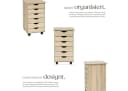 tectake Rollcontainer aus Holz mit 6 Schubladen Bild 3