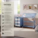 TECTAKE Kinderschreibtisch Höhenverstellbar Blau mit Rollcontainer Bild 1