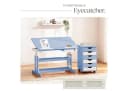 TECTAKE Kinderschreibtisch Höhenverstellbar Blau mit Rollcontainer Bild 4