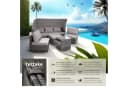 tectake Gartenlounge San Marino 7-tlg. Grau Polyrattan Aluminium Bild 1