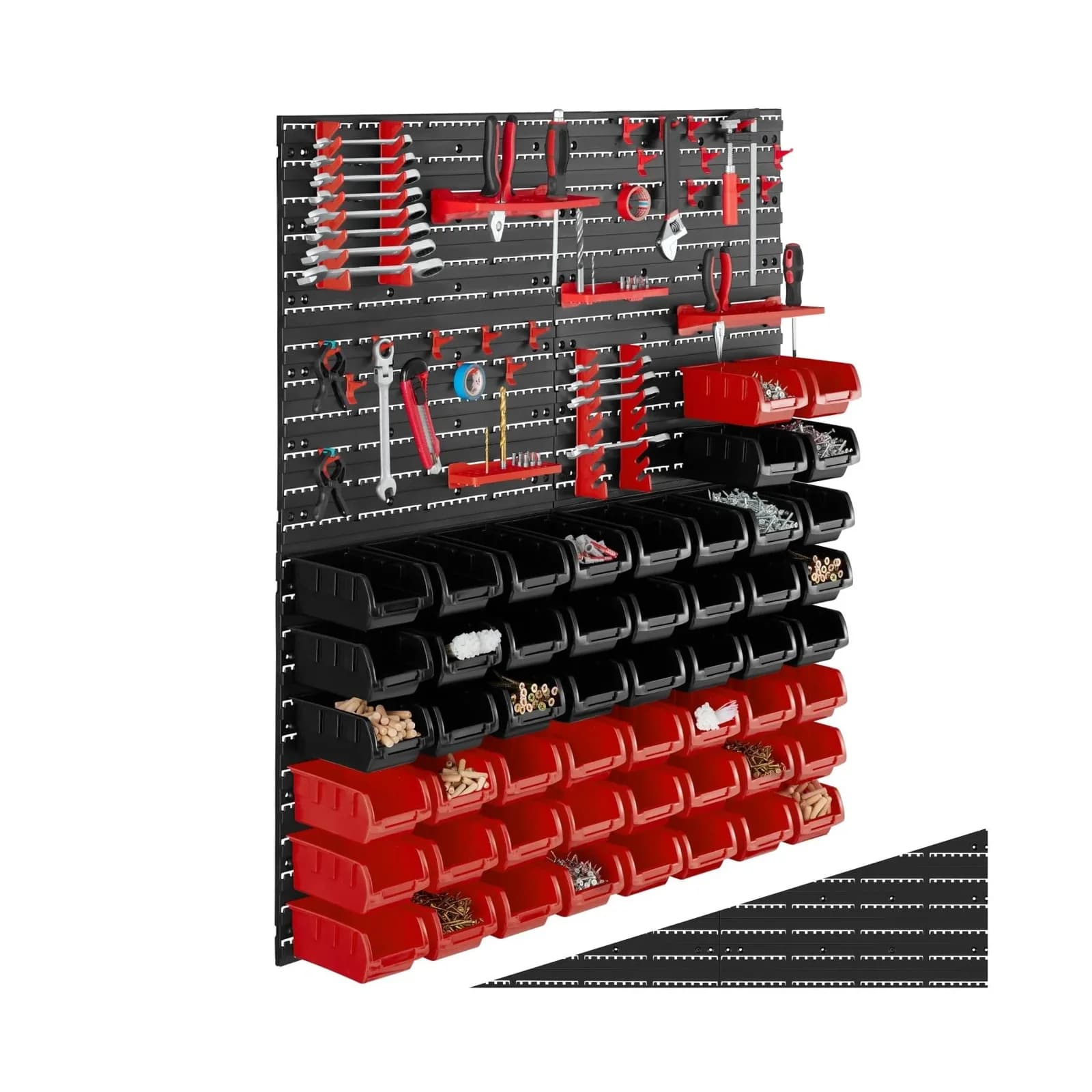 TecTake Kleinteilemagazin 88-teilig mit 4 Wandplatten