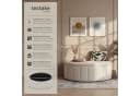 TECTAKE Polsterbank Moon mit Stauraum Samtoptik Taupe Bild 1