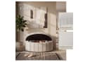 TECTAKE Polsterbank Moon mit Stauraum Samtoptik Taupe Bild 3