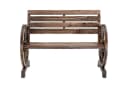 tectake Gartenbank Howdy 2-Sitzer Wagenraddesign braun Massivholz Bild 1
