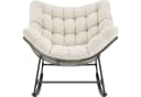 TECTAKE Schaukelstuhl Tami Beige mit waschbarem Polster Bild 1
