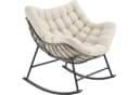 TECTAKE Schaukelstuhl Tami Beige mit waschbarem Polster Bild 2