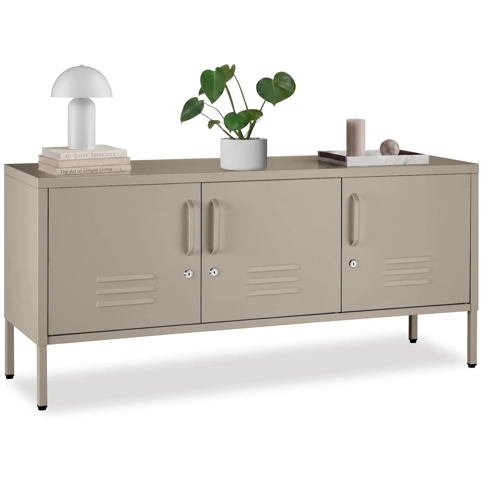 tectake Lowboard Sideboard 3 Türen Magnetverschluss