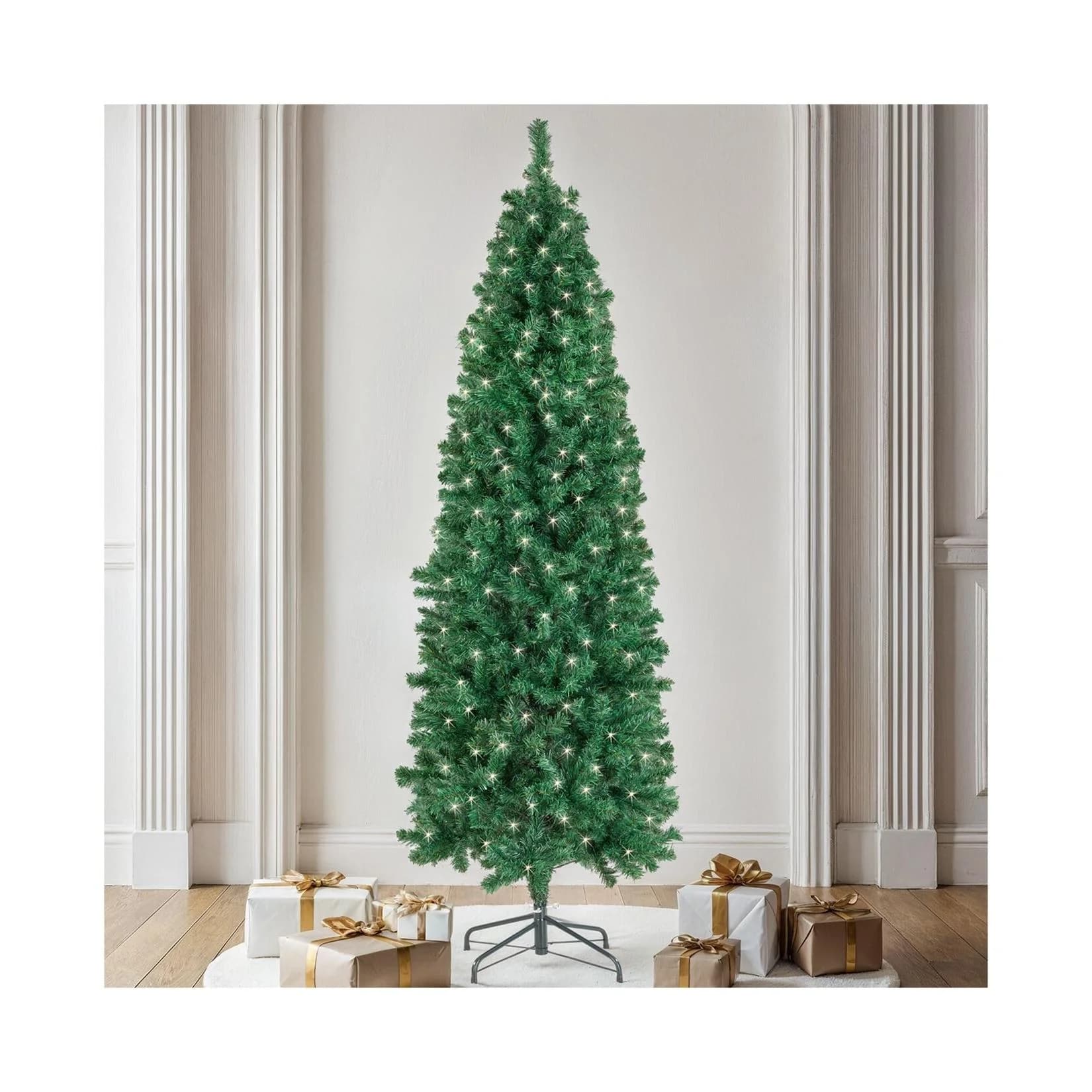 TecTake Weihnachtsbaum mit LED-Lichterkette Grün Formbar