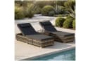 TECTAKE Rattan-Doppelliege Carbonera mit Tisch, verstellbar, beige Bild 2