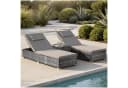 TECTAKE Rattan-Doppelliege Carbonera mit Tisch grau Bild 2