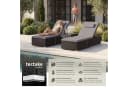 tectake Gartenliege Rattan-Doppelliege mit Tisch Schwarz Bild 1