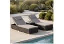 tectake Gartenliege Rattan-Doppelliege mit Tisch Schwarz Bild 2
