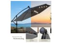 TecTake Ampelschirm 3,5x3,5m mit LED Solar-Beleuchtung & Kurbel Bild 5