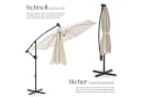 TECTAKE Ampelschirm Artemis Beige mit Solar-LED & Doppeldach Bild 4