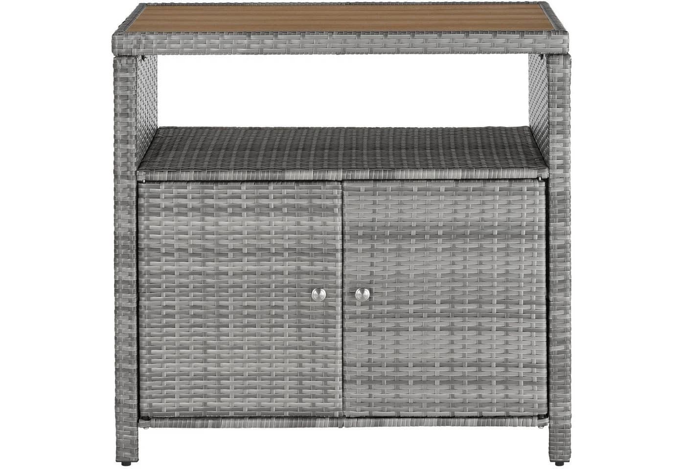 TECTAKE Gartenschrank Monscia WPC-Polyrattan Grau Wetterfest - Bild 3