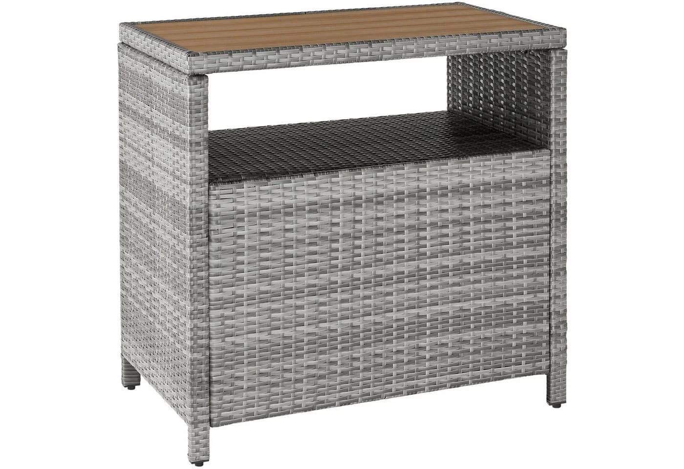 TECTAKE Gartenschrank Monscia WPC-Polyrattan Grau Wetterfest - Bild 4