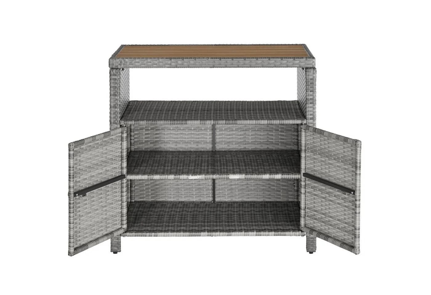 TECTAKE Gartenschrank Monscia WPC-Polyrattan Grau Wetterfest - Bild 5