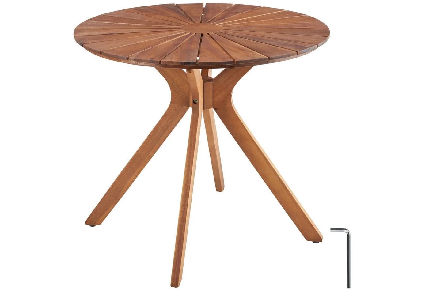 TECTAKE Gartentisch Pollensa rund aus massivem Akazienholz braun - Bild 2