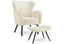 TECTAKE Relaxsessel Vänersborg mit Hocker Bouclé skandinavisch Bild 2